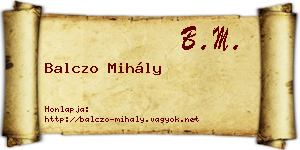 Balczo Mihály névjegykártya