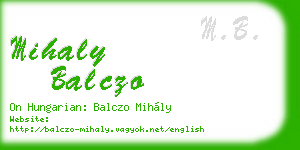 mihaly balczo business card